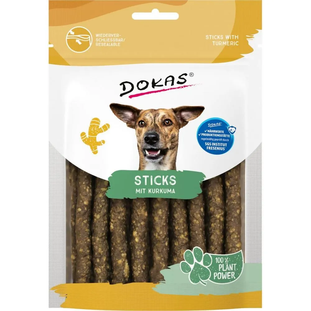 Dokas Stænger med gurkemeje 105 g - vegetabilske hundesnacks